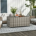 thumbnail image 3 of Patiojoy Coffre de Rangement Extérieur de 96 Gallons en Osier PE pour Terrasse avec 4 Roues et Doublure Imperméable, Contenant de Rangement en Rotin pour Patio, Gris Mélangé, 3 of 10