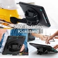 thumbnail image 2 of JETech Case for iPad 9.7-Inch (6th/5th Generation, 2018/2017 Model) with Built-in Screen Protector, Protective Shockproof Rugged Tablet Cover, 360° Rotating Hand Strap Stand (Blue), 2 of 8