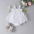 thumbnail image 6 of FAOWME Girls Sleeveless Solid Color Butterfly Tulle Ruffles Bodysuits Onesie White 6-9 Months, 6 of 8