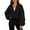 Black, variant on Anbech Women's Crop Zip Up Jacket Y2K Trendy Long Sleeve Fall Clothes