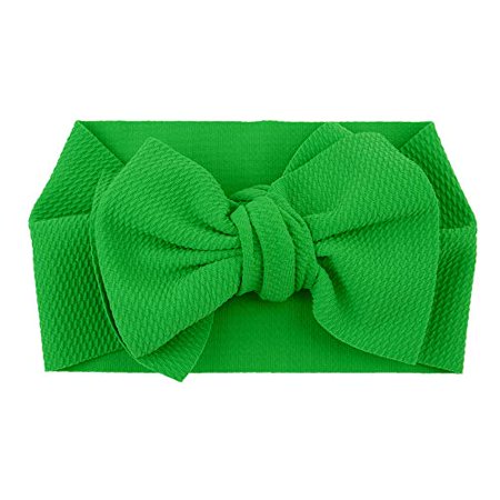 Baby Girl s 8 Soft Big Bow knot Nylon Headband Toddler Hairband for Photography Travel Party Festivals (Green)