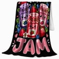 thumbnail image 2 of You'Re My Jam Whimsical Jam Jar Illustration, Playful Food Art Scene, Warm Flannel Blanket for Living Room and Reading Nook, Art Lovers Friendship Gift, Playful Home Decor, 2 of 9