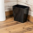 thumbnail image 2 of 2.5 Gallon (10 quarts) Black Rectangular Plastic Trash Can Wastebasket - Slim Compact Garbage Bin for Bathroom, Bedroom, Office, Dorm Room, 2 of 6