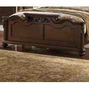 Bedroom Furniture Traditional Formal Eastern King Size Bed Dresser Mirror Nightstand 4pcs Set Dark Brown