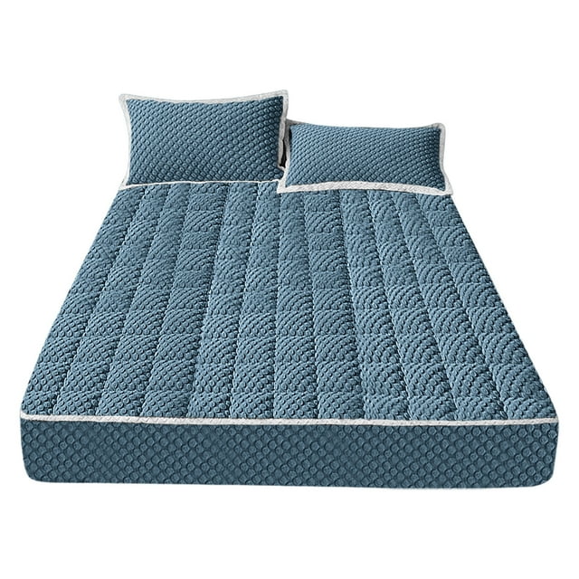 BotaniNest Deep Bed Sheet Velvet Bed Sheet Winter Warm Thick Bed Sheet Cover Elastic Soft Bed Cover Mattress Cover Bed Sheet Mattress Protective Cover 90X200CM