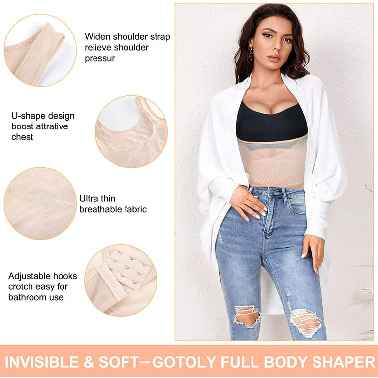 Nebility Women Shapewear Bodysuit Tummy Control Butt Lifter Panty