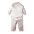 thumbnail image 5 of 2-Piece Silk 𝐏ajamas Set for Kids Toddler Boys Girls Long Sleeve Satin 𝐒leepwear Button Down Shirt+Pants Baby Outfit, 5 of 9