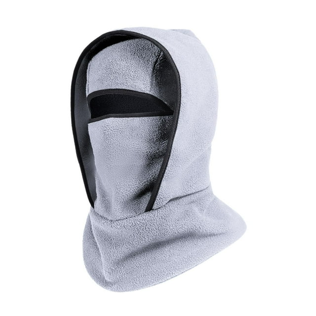 Pasamontañas con capucha, gorro de invierno, resistente al viento, térmico, transpirable, para el cuello Gris claro