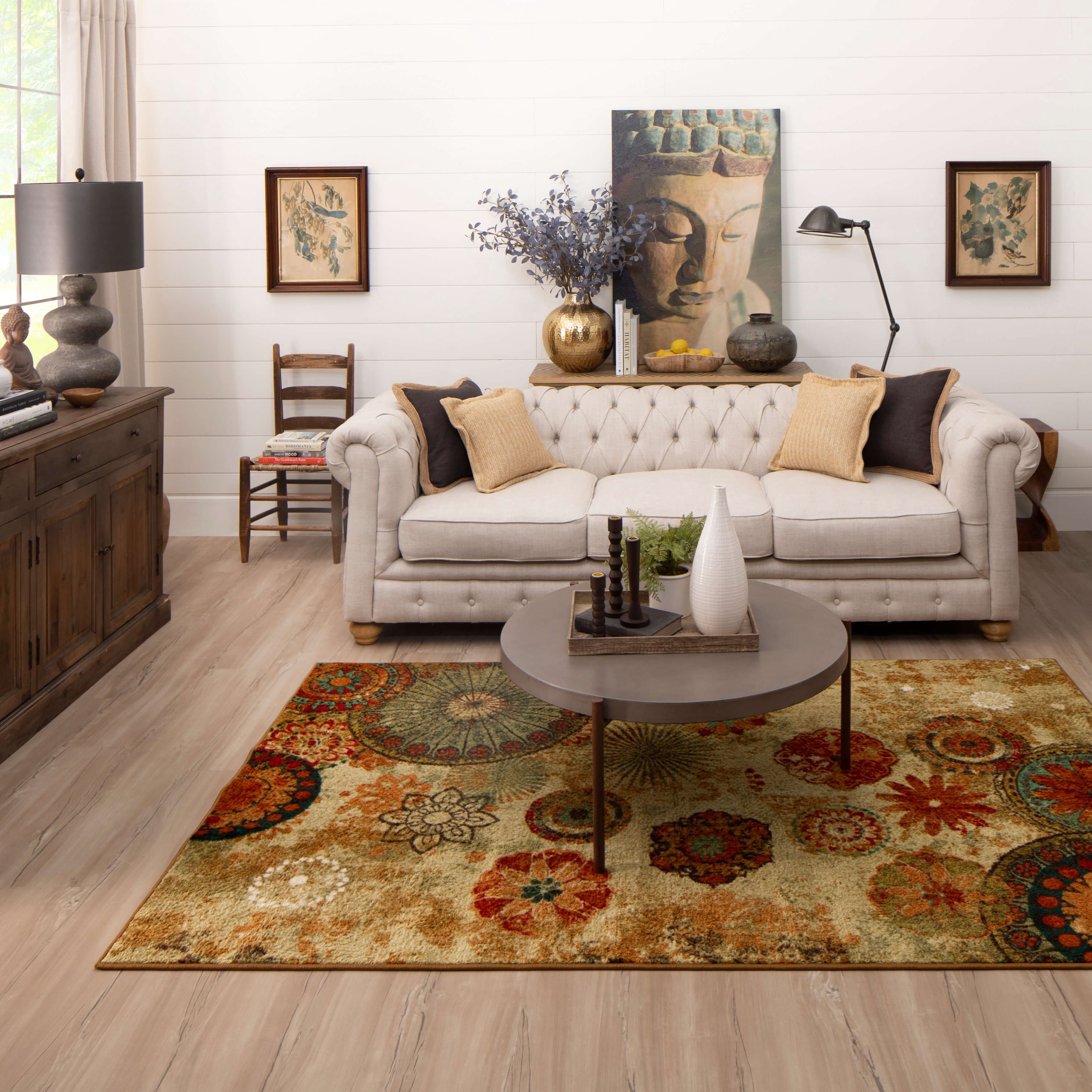 Mohawk Home Caravan Medallion Multi Low Pile Non-Slip Stain/Fade Resistant Indoor Area Rug, 7' 6" x 10'