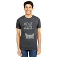 thumbnail image 2 of My Cat Is Totally My Valentine Men's Modern Fit Fun Casual T-Shirt Printed Graphic Tee Charcoal Gray Small, 2 of 3