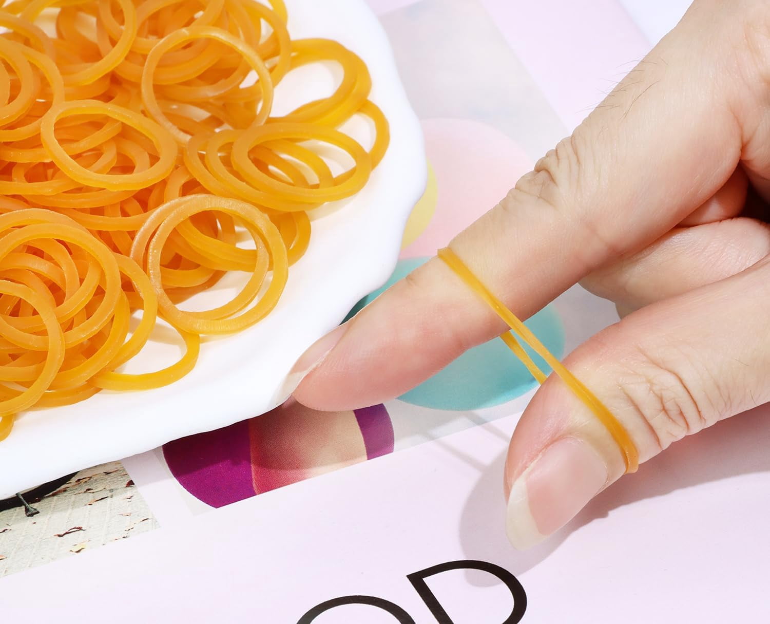 500PCS 16mm Small Rubber Bands Elastic Stretchy Bands for Money Bundles Office Home