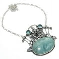 thumbnail image 2 of Natural Aquamarine, Apatite Gemstone 925 Sterling Silver Necklace 18", 2 of 2