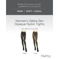 thumbnail image 2 of MeMoi Women's Zebra Zen Opaque Nylon Tights - Womens - Female (Medium/Large, Black), 2 of 7