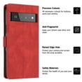 thumbnail image 5 of SaniMore Wallet Case for Google Pixel 6 Pro, Magnetic PU Leather [RFID Blocking] Card Slot Wrist Strap Folio Cover with Kickstand & Wireless Charging TPU Shockproof Interior Cover, Red, 5 of 10