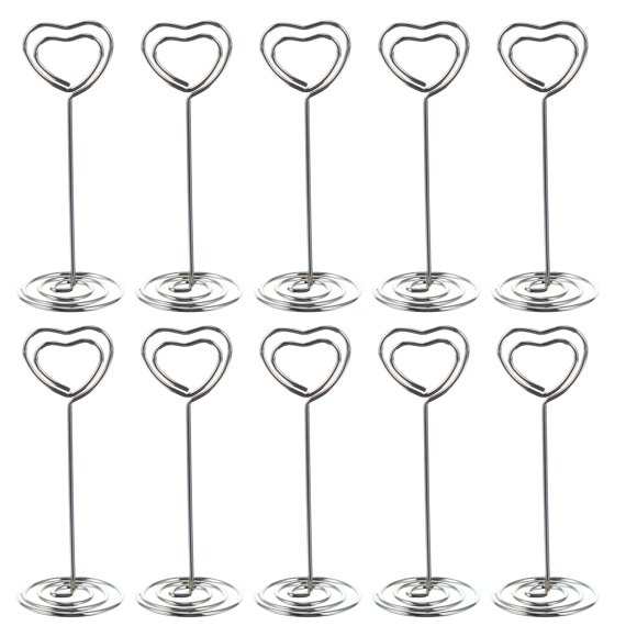 20pcs Tarjetas de forma de corazón Tarjetas de abrazadera Soporte de fotos Clips de boda Decoración de escritorio de la fiesta