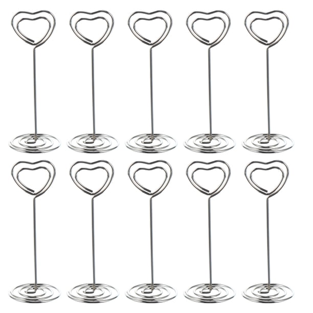 20pcs Tarjetas de forma de corazón Tarjetas de abrazadera Soporte de fotos Clips de boda Decoración de escritorio de la fiesta