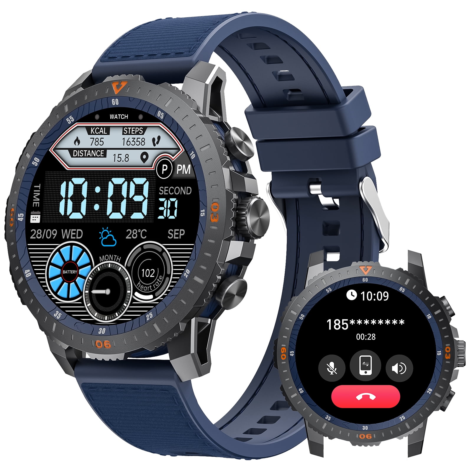 VOPOCO Smart Watch for Men 1.43” AMOLED Smart Watch for Men(Answer/Calls/Dial) Fitness Watch 100+ Sports Modes IP68 Waterproof Tactical Smartwatch for iOS Android