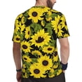 thumbnail image 2 of Wukai Sunflowers In Vintage Print Men's Short-Sleeved Mesh T-Shirt,Quick-Dry Short Sleeve Workout T-Shirt-, 2 of 8