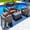 Sunbrella Canvas Tuscan, variant on Sorrento 4-Piece M Resin Wicker Outdoor Patio Furniture Conversation Sofa Set in Gray w/ Loveseat, Two Armchairs, and Coffee Table (Flat-Weave Gray Wicker, Polyester Light Gray)