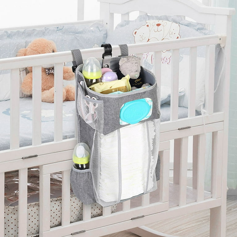 Cesto Organizer Per Pannolini Parker Baby Co. | Feltro Grigio Portatile Per Auto E Cameretta