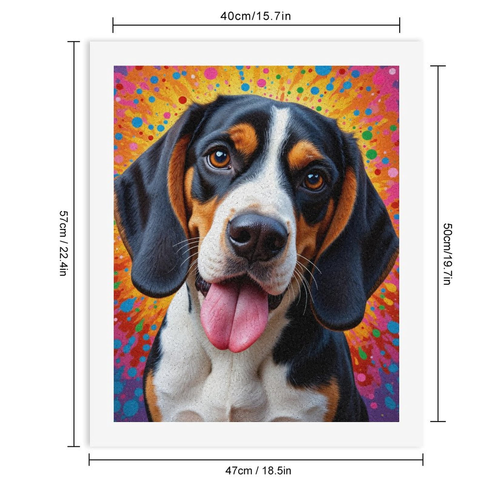 Paint By Numbers Kit for Adults Beginner - DIY Dog Colorful Art Licking Tongue Canvas Painting Kits for Adults, Frameless Paint By Number for Adults for Home Wall Decor 16x20 Inch