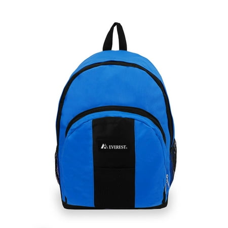 Everest Unisex Backpack with Front and Side Pockets, Royal Blue Black