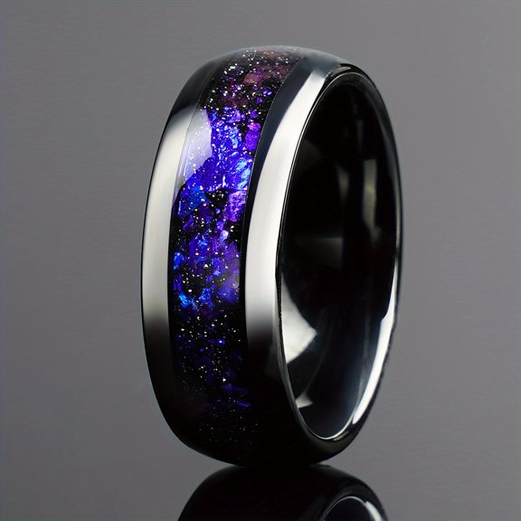 A hunter's star cloud pattern, tungsten steel raing, wedding raing, 8mm and 4mm countle right,10- (8 mm H size)