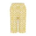 thumbnail image 4 of Tittly Shorts for Women Womens Shorts Women's Fashion Summer Casual Striped Printed Stretch High Waist Knee Loose Beach Shorts With Pockets Beach Pants High Waisted Shorts Yellow XXL, 4 of 5