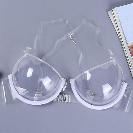 Sexy Women 3/4 Cup Transparent Clear Push Up Bra Ultra-thin Strap ...