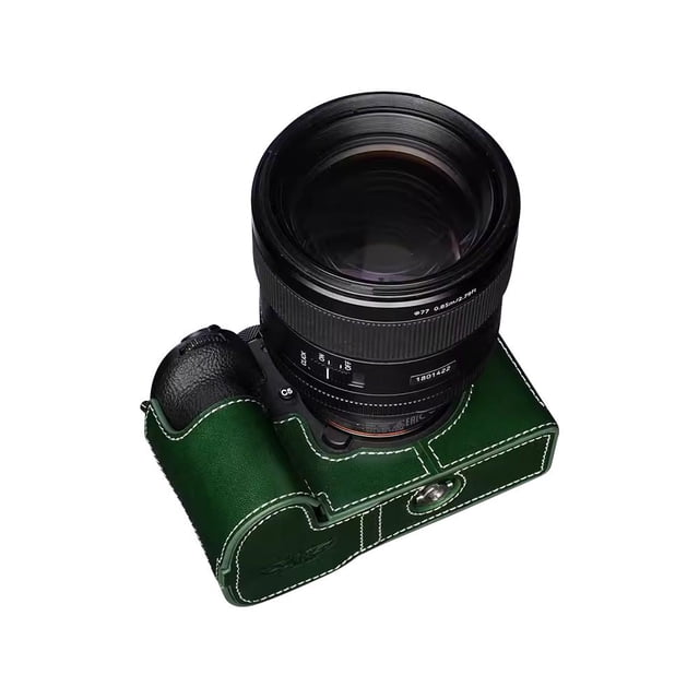 Genuine Cowhide Leather Camera Case for Sony A9 Mark III, Protective Half Body Cover with Secure Fit, Vintage Design, Durable Handcrafted for Mirrorless DSLR
