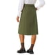 thumbnail image 3 of Falda A-Line de Cintura Alta Elástica para Mujeres INSPIRE CHIC, con Cinturón, Midi de Pana para Otoño e Invierno, Color Verde Militar, 3 of 6