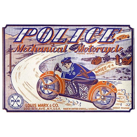 Police Mechanical Motorcycle-Fine Art Canvas Print (20" x 30")