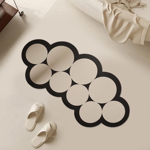 Bathroom Rugs QTOCIO Diatomite Floor Mat Household Bathroom Absorbent Door Mat Bathroom Diatomite Foot Mat Non Slip Floor Mat Absorbent Quick Drying Mat