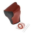 thumbnail image 1 of Cubierta de pomo de cambio de marcha antideslizante para automóvil, protector de manija de cambio para VW Golf 2010-2011, negro marrón, cuero sintético, 1 of 6