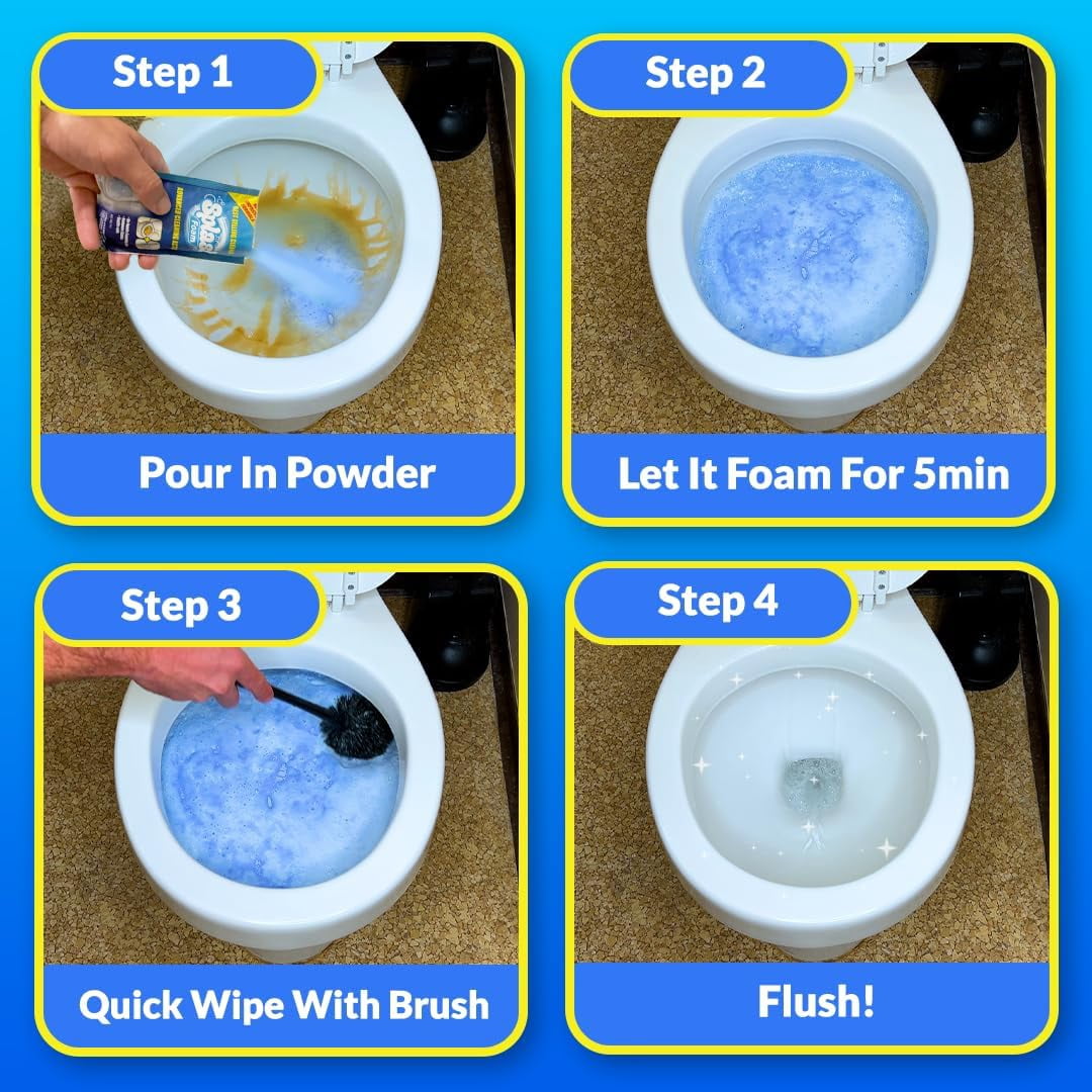 Splash Toilet Cleaner - New Advanced-Formula Self-Activating Powder for Toilet Bowl Cleaning Bathroom Cleaners