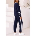 thumbnail image 2 of Conjunto Deportivo PRETTYGARDEN Mujer 2 Piezas Azul Marino con Rayas Talla L Grande, 2 of 6