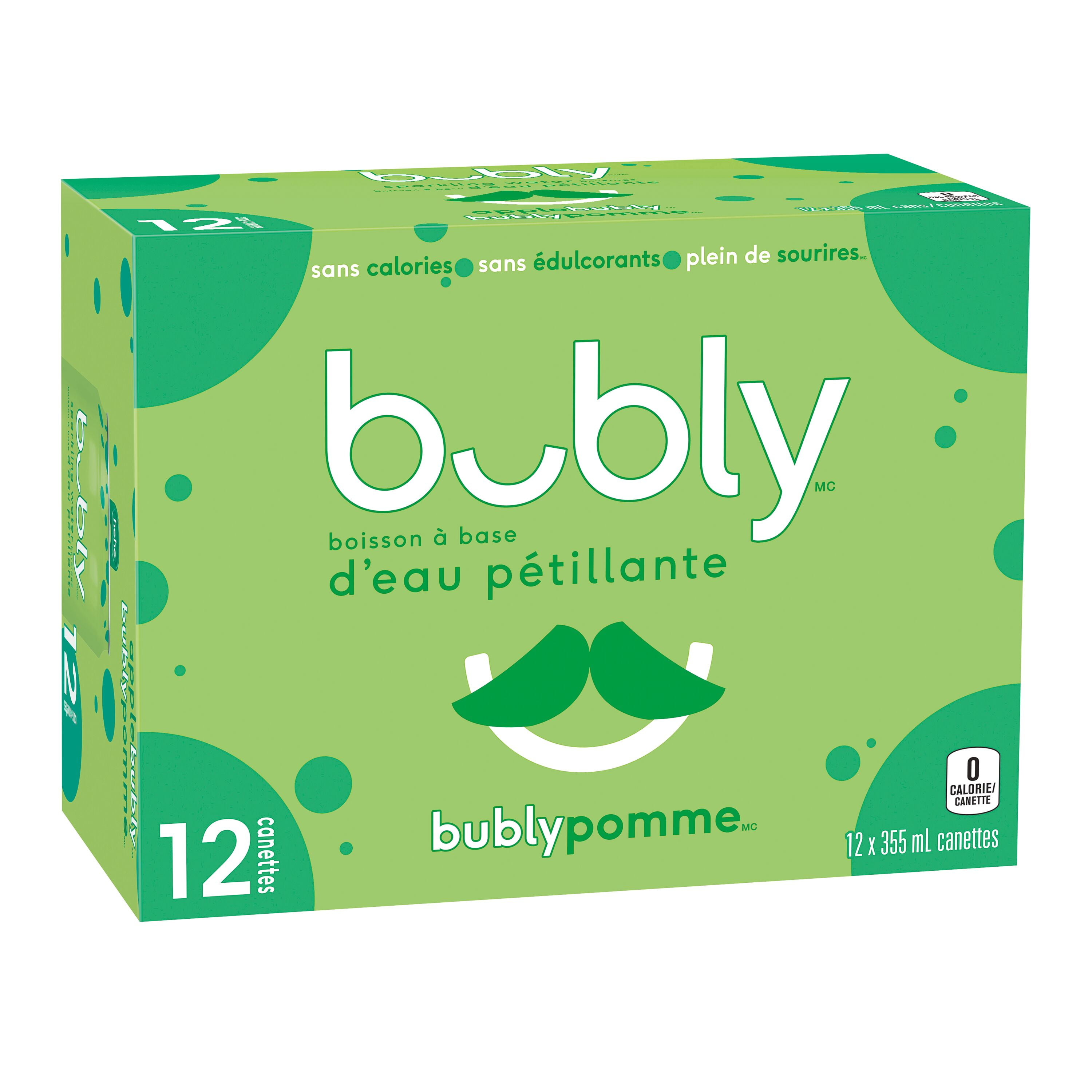 Bubly Apple Sparkling Water 12 x355 ml, Cans, 12x355mL