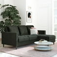 thumbnail image 2 of CosmoLiving Strummer Reversible Sectional Sofa Couch, Black Velvet, 2 of 16