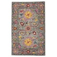thumbnail image 3 of EORC Blue Hand-Tufted Wool Traditional Suzani Rug, 6' Round-Color:Blue,Material:Wool, 3 of 9