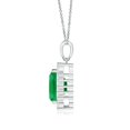 thumbnail image 2 of ANGARA Natural 1.5 Ct Vintage Style Emerald-Cut Emerald Halo Pendant in 14K White Gold for Women (Size-8x6mm) | May Birthstone, Anniversary, Jewelry Gift for Women | Natural Emerald Necklace, 2 of 8