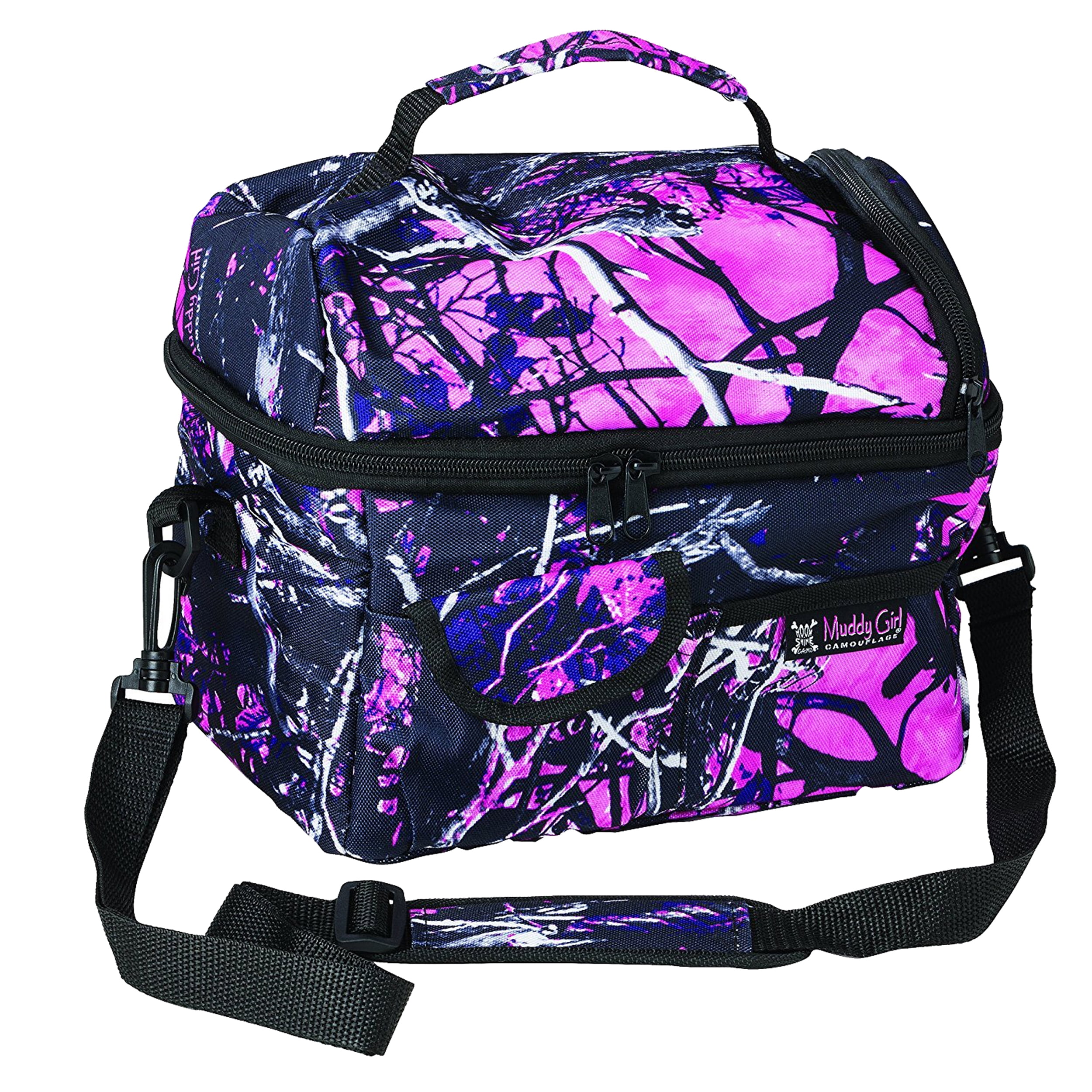 Muddy Girl Camo Insulated Cooler Lunch Box Bag Moonshine Pink Purple Camouflage 