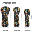 thumbnail image 6 of Uorisanigo Golf Club Head Covers Set of 3 Golf Club Covers for Driver, Woods and Hybrid, Accessories Premium PU Leather Flower Print Golfclub Headcovers, Gifts for Men Women, 6 of 7