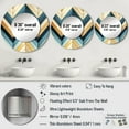 thumbnail image 4 of Designart "Mosaic Chevron Merge" Chevron Rund Mirror For Wall Decor - Large Gray Round Printed Mirror -Glam Round Living Room Mirror - 36" x 36", 4 of 6