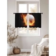 thumbnail image 3 of Flame Golf Ball Sheer Curtains 2 Panels Set Sports Black Background Abstract Art Sheer Window Curtains Light Filtering Rod Pocket Voile Drapes for Bedroom Living Room 52"x45", 3 of 9