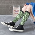 thumbnail image 5 of KLL Light Green Squares Print Cool Socks Men's Women's Crew Socks Funny Crazy Novelty Stockings, 5 of 6
