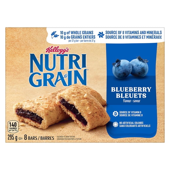 Kellogg's Nutri-Grain Cereal Bars 295g - Blueberry, 8 Bars