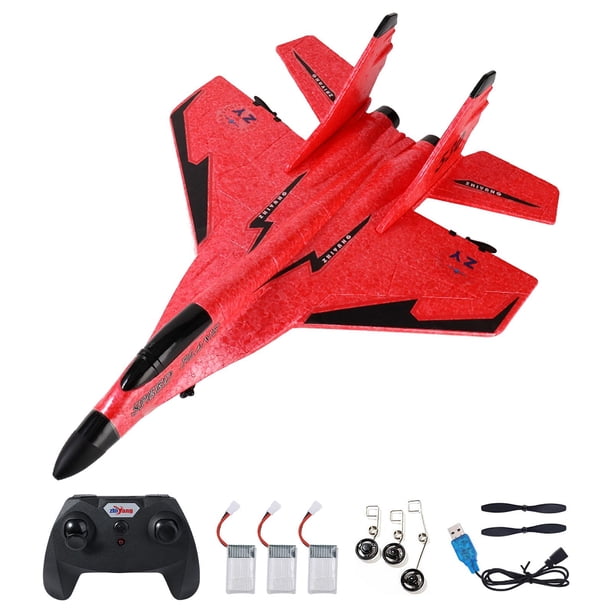 Planeador de Avión Sunnimix 2.4G RC Avión Rojo 3 Baterías