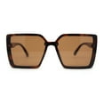 thumbnail image 2 of Womens Classy Rimless Plastic Squared Butterfly Diva Sunglasses Tortoise - Brown, 2 of 4