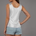 thumbnail image 6 of NIEWTR Satin Tank Tops For Women Loose Fit Sleeveless V Neck Camisole Blouses Shirt Top Womens Tank Summer Tank (L,A156-White), 6 of 6