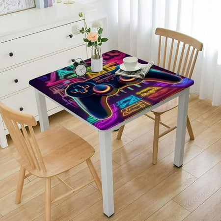 

FACANNAP Neon Lights Square Table Cover 100% Polyester Fiber 40*40